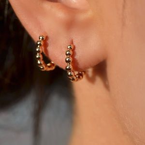 LAST ONE Beads Hoop Earrings 18k Gold Plated Luxury Jewelry
